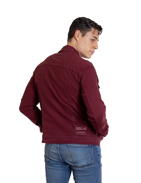 Chamarra Indicum Denim de mezclilla con bolsillos para hombre