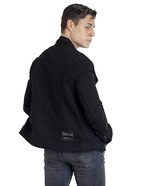 Chamarra Indicum Denim de mezclilla con bolsillos para hombre