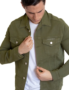 Chamarra Indicum Denim de mezclilla con bolsillos para hombre