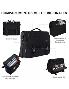 Maletín Genérica de poliéster con compartimiento para laptop 15.6 pulgadas y celular