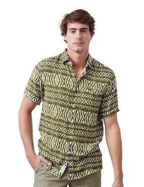 Camisa Casual Altonadock De Algodón Manga Corta Para Hombre