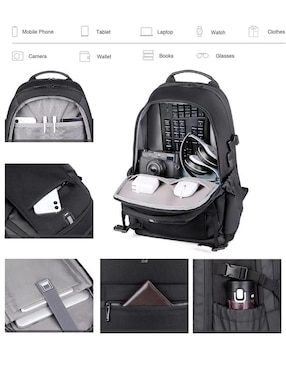Mochila casual Genérica impermeable para hombre