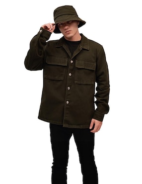Camisa casual Mchk de mezclilla manga larga para hombre