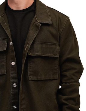 Camisa casual Mchk de mezclilla manga larga para hombre