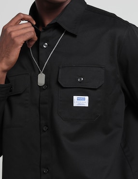 Camisa casual HUGO BLUE de algodón manga larga para hombre