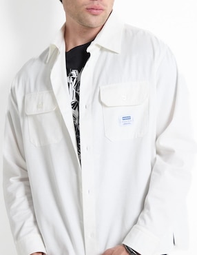 Sobre camisa casual HUGO Blue de algodón manga larga para hombre