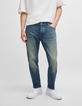 Jeans Taper HUGO BLUE Deslavado Para Hombre