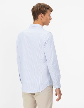 Camisa casual El Pulpo de algodón manga larga para hombre