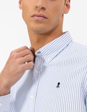 Camisa casual El Pulpo de algodón manga larga para hombre