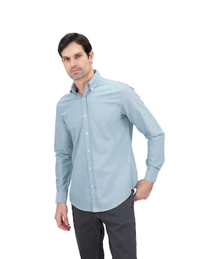 Camisa Casual Kenneth Cole Manga Larga Para Hombre