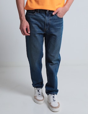 Jeans Loose Abercrombie & Fitch Lavado Whisker Para Hombre