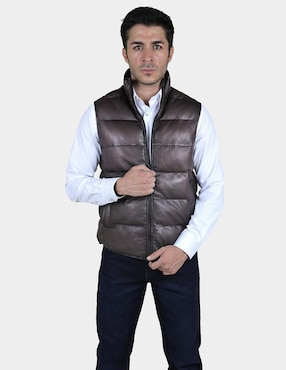 Chaleco Cuadra Piel Reversible Para Hombre