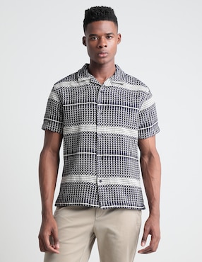 Camisa casual GUESS de algodón manga corta para hombre