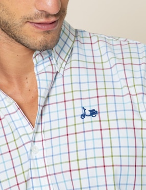 Camisa casual Scotta de algodón manga larga para hombre