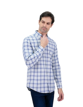 Camisa Casual Kenneth Cole De Algodón Manga Larga Para Hombre