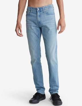 Jeans Slim Calvin Klein Deslavado Para Hombre