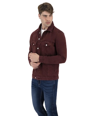 Chamarra Indicum Denim de mezclilla con bolsillos para hombre