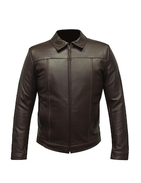 Chamarra Gerhel de piel con bolsillos para hombre
