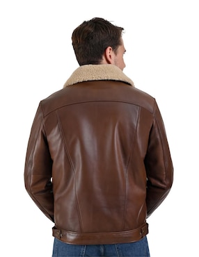 Chamarra Wrangler de piel cuello desmontable para hombre