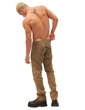 Jeans straight Mchk Oxido 8064 lavado bleach para hombre