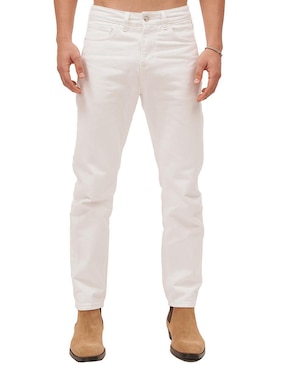 Jeans Slim MCHK Cropped Blanco 8062 Lavado Claro Para Hombre