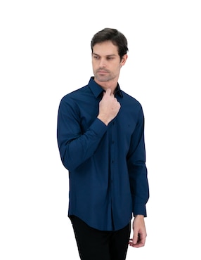 Camisa Casual Kenneth Cole De Algodón Manga Larga Para Hombre