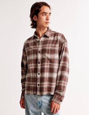 Camisa Casual Abercrombie & Fitch De Algodón Manga Larga Para Hombre