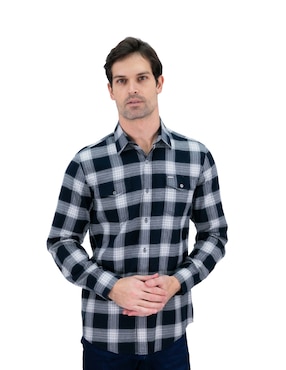 Camisa Casual Kenneth Cole De Algodón Manga Larga Para Hombre