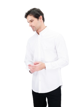 Camisa Casual Kenneth Cole De Algodón Manga Larga Para Hombre