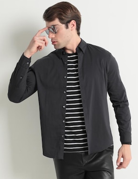 Camisa Casual Abercrombie & Fitch De Algodón Manga Larga Para Hombre