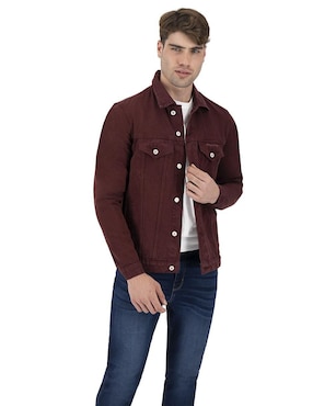 Chamarra Indicum Denim de mezclilla con bolsillos para hombre