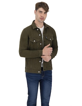 Set de chamarra Indicum Denim de mezclilla con bolsillos para hombre