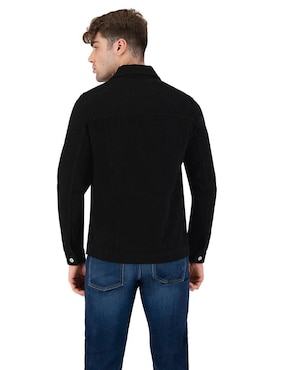 Chamarra Indicum Denim de mezclilla con bolsillos para hombre