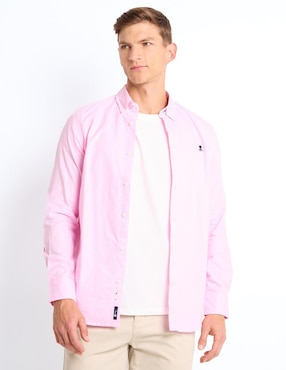 Camisa casual El Pulpo de algodón manga larga para hombre
