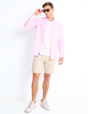 Camisa casual El Pulpo de algodón manga larga para hombre
