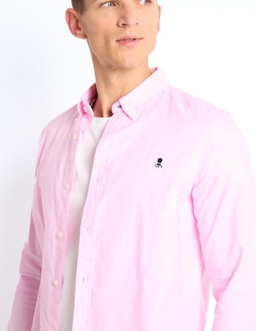 Camisa casual El Pulpo de algodón manga larga para hombre
