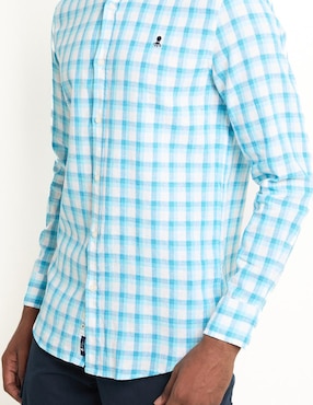 Camisa casual El Pulpo de algodón manga larga para hombre