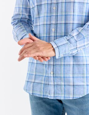 Camisa casual El Pulpo de algodón manga larga para hombre