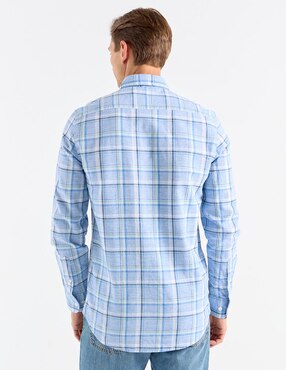 Camisa casual El Pulpo de algodón manga larga para hombre