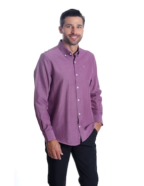 Camisa Casual Kenneth Cole De Algodón Manga Larga Para Hombre