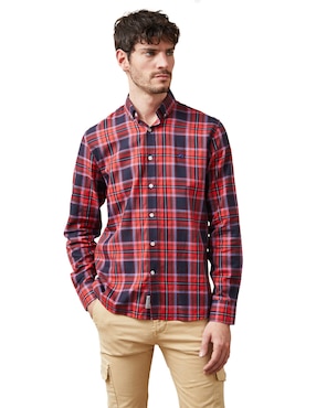 Camisa Casual Altonadock De Algodón Manga Larga Para Hombre