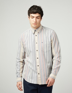 Camisa Business Casual Ben Sherman De Algodón Manga Larga Para Hombre