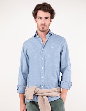 Camisa Casual El Ganso De Algodón Manga Larga Para Hombre