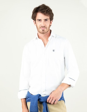 Camisa Casual El Ganso De Algodón Manga Larga Para Hombre