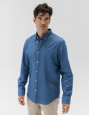 Camisa casual el pulpo manga larga para hombre