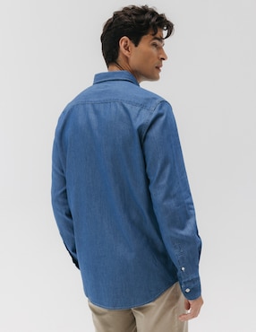 Camisa casual el pulpo manga larga para hombre
