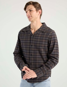 Sobrecamisa casual Elemento Uomo de algodón manga larga para hombre