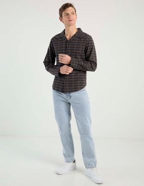 Sobrecamisa casual Elemento Uomo de algodón manga larga para hombre