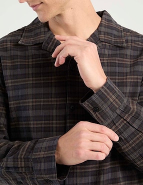 Sobrecamisa casual Elemento Uomo de algodón manga larga para hombre