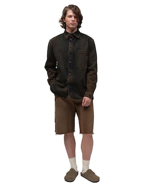 Sobrecamisa casual Mchk de mezclilla manga larga para hombre